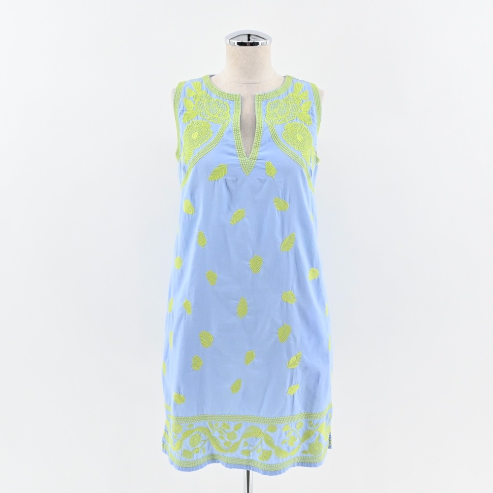 GRETCHEN SCOTT Dress Size XS Hawaiian Punch Embroidered Sleeveless‎ Shift Cotton